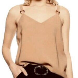 TopShop Tilda Tortoise Ring Camisole Tan Beige Top Women's  10